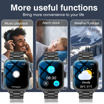 Smart Watch Compatible for iPhone & Android, Wireless Call, HD Touch Screen Fitness Tracker with Pedometer, Step Tracker, Music,Weather Display,Wireless Smartwatch for Men & Women 7