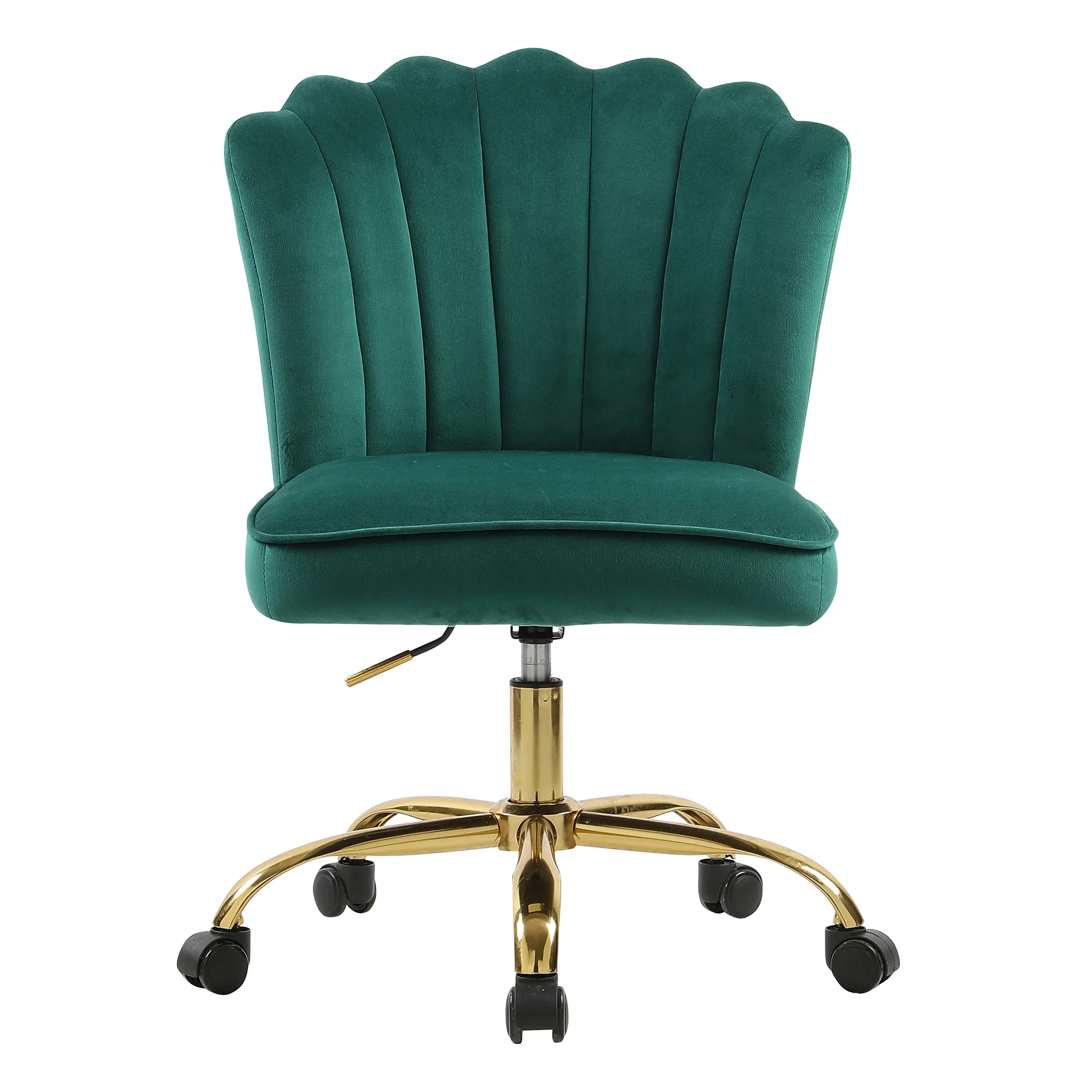 

Modern Swivel Velvet Desk Chair Green Comfortable Home Office Chairs with Wheels Upholstered Mid Back Rolling Vanity Chairs