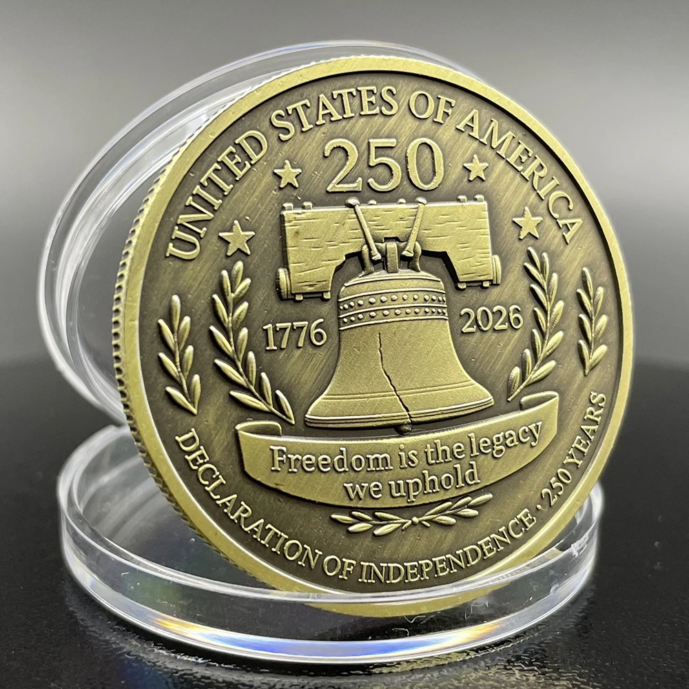 USA 250th Anniversary Commemorative Coin - Liberty Bell & Eagle Design American Independence Historical Memorabilia Coin 1