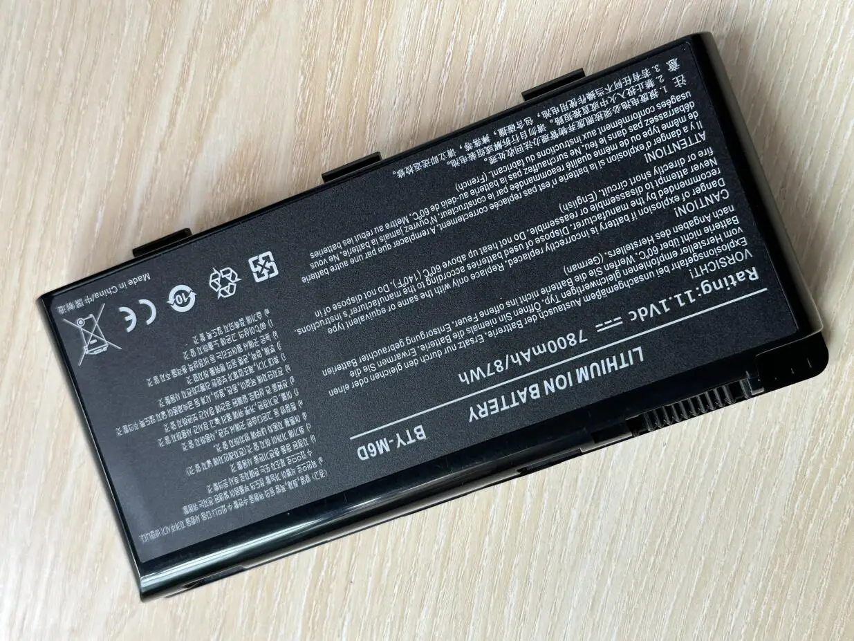 Exmate 7800mAh BTY-M6D Laptop-Akku Für MSI GT60 GT70 2pe 890us Gx60 Gx70 Ms 16f2 Ms 16f4 E6603 Gx660 Gx680 Gt780 Gt780r Gt600 Gt660 Gt680 Gt683 Gt685 Gt670 Gt760 Gt770 Gt783 Gx780111v 8658wh