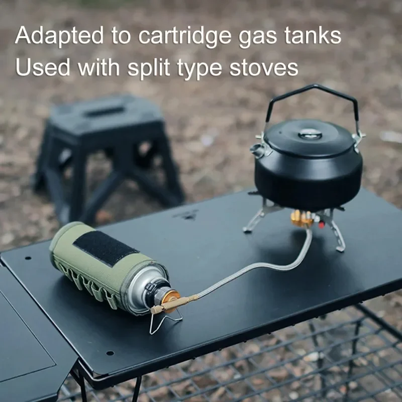 Gas Tank Adaptor with Bracket Stable Support Butane to Propane Stove Converter Multifunctional for Camping Hiking Picnic