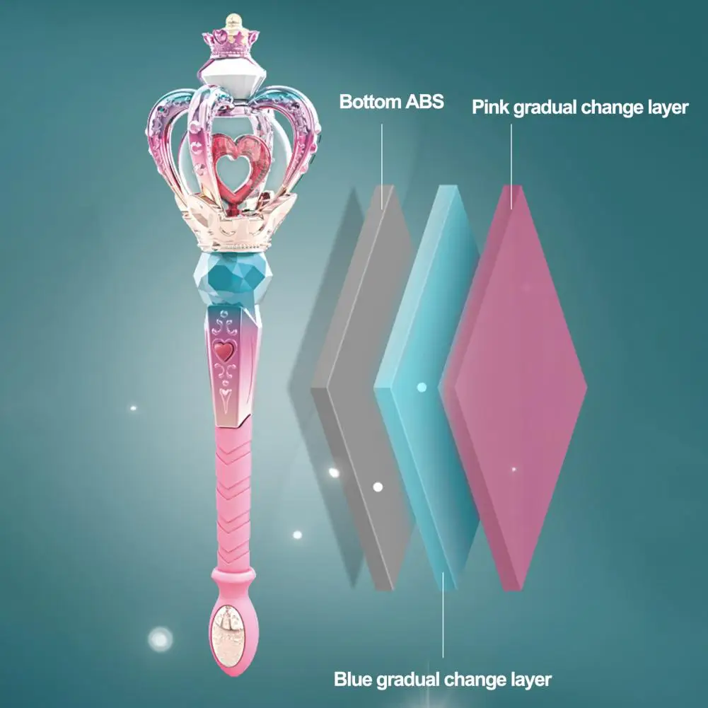 

Rotating Heart-shaped Light Enchanting Light-up Princess Wands Illuminating Fairy Accessories with Music Sound for Girls'
