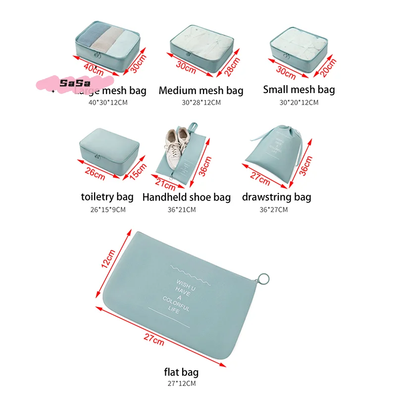Digital Toiletries Organizer & Travel Packing Cubes Set – 7-Piece Folding Storage Solution