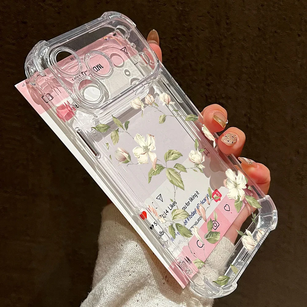 Violet Floral Transparent Phone Case