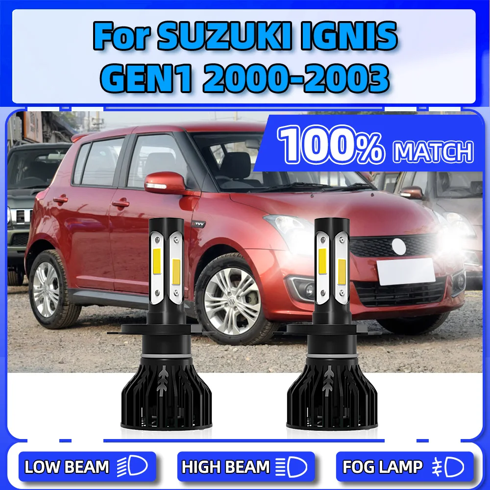 

2Pcs 120W LED Headlight Bulbs 20000LM CSP Chips Auto Head Lamps 12V 6000K White For SUZUKI IGNIS GEN1 2000 2001 2002 2003