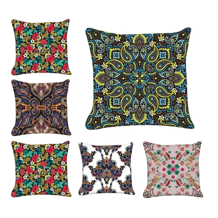 

Mystery Pattern Cushion Case Mandala Bohemia Pillowcase Striped Abstract Geometry Pillow Cover Home Decor Double Bed Sofa F0027