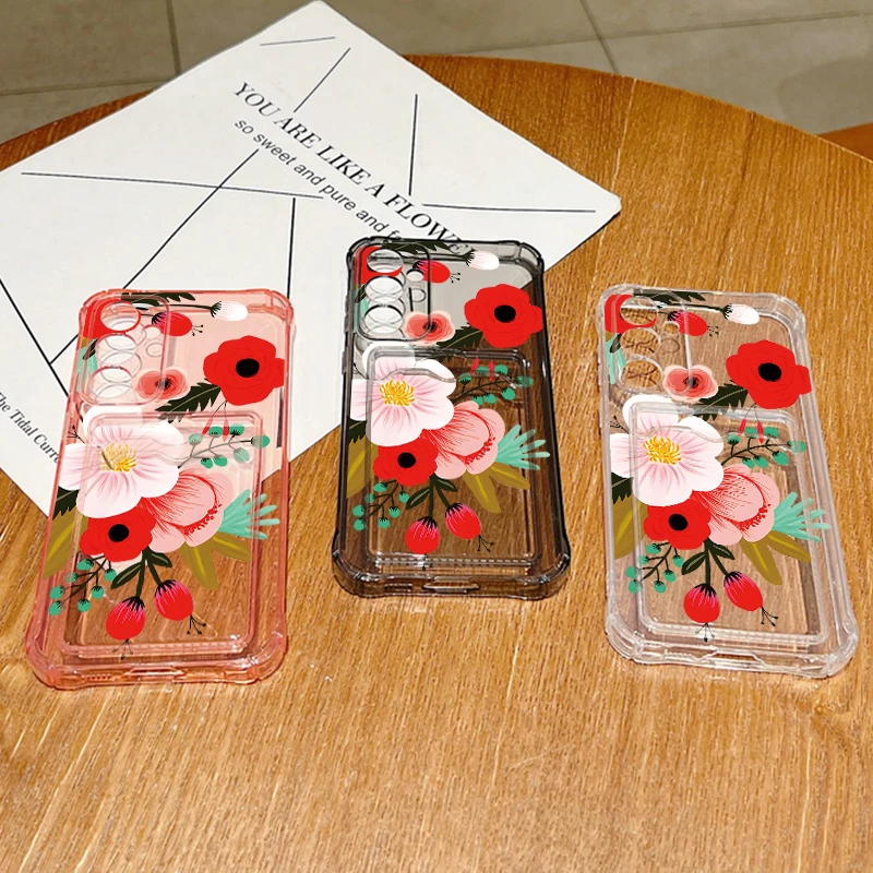 Big Red Flower Card Case