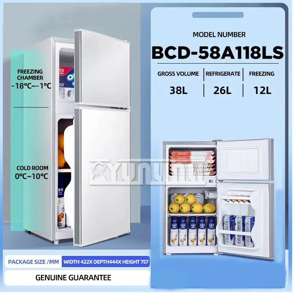 38L Refrigerator Fridge F reezerHousehold Small Frigerator Beverage Fridge Cooler Congelador Vertical Geladeiras Para Cozinha