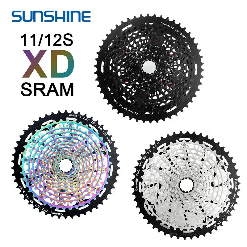 Sunshine Mtb Xd Cassette 11S/12S Ultralight Rainbow Cassette Cnc K7 Colorful Ult Mountain Bike Xd Cassette Per Shimano Sram Xd