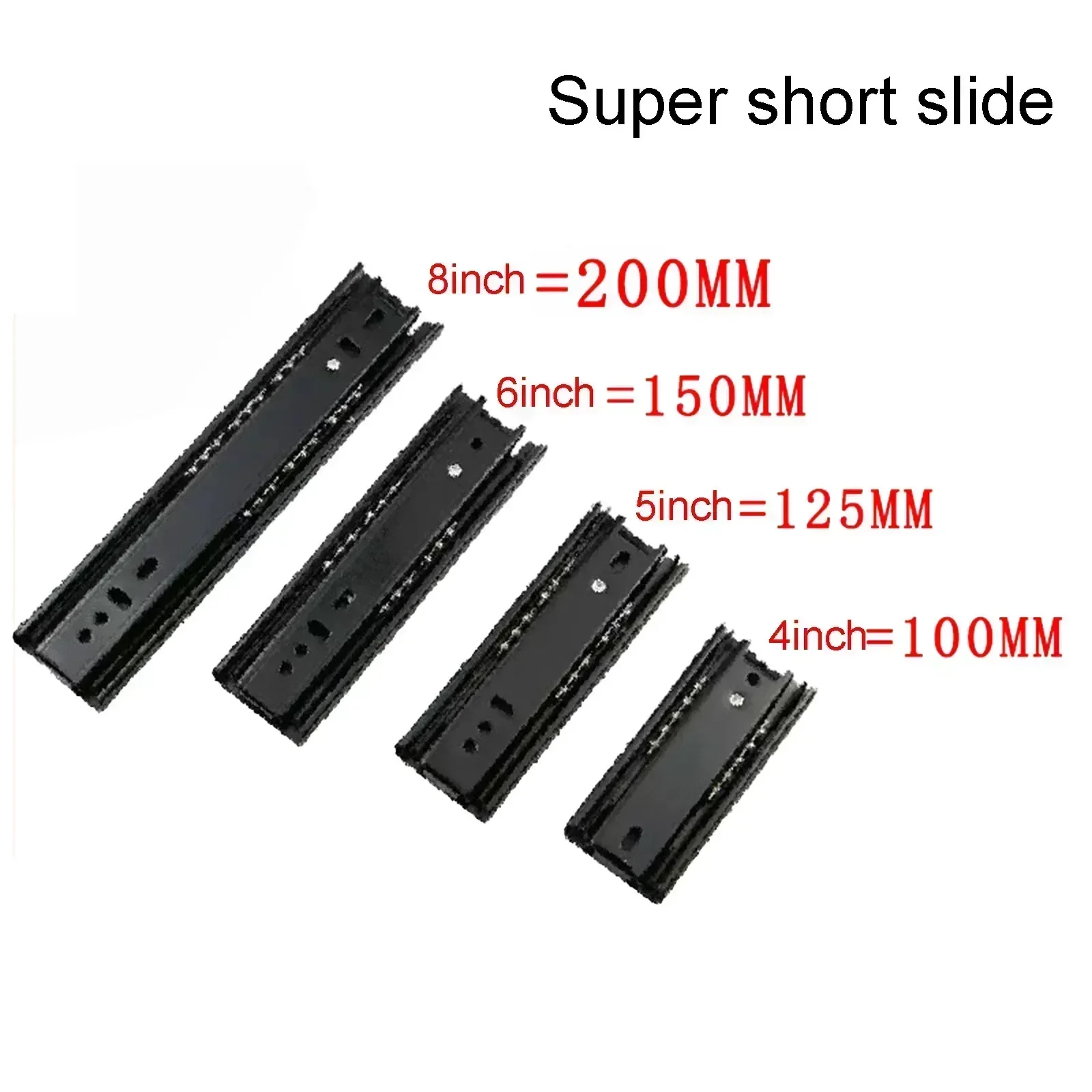 Drawer Slides 5/6/8Inch Steel Close Drawer Track Rail Sliding Three-Section Ball Bearing Cabinet Furniture Hardware