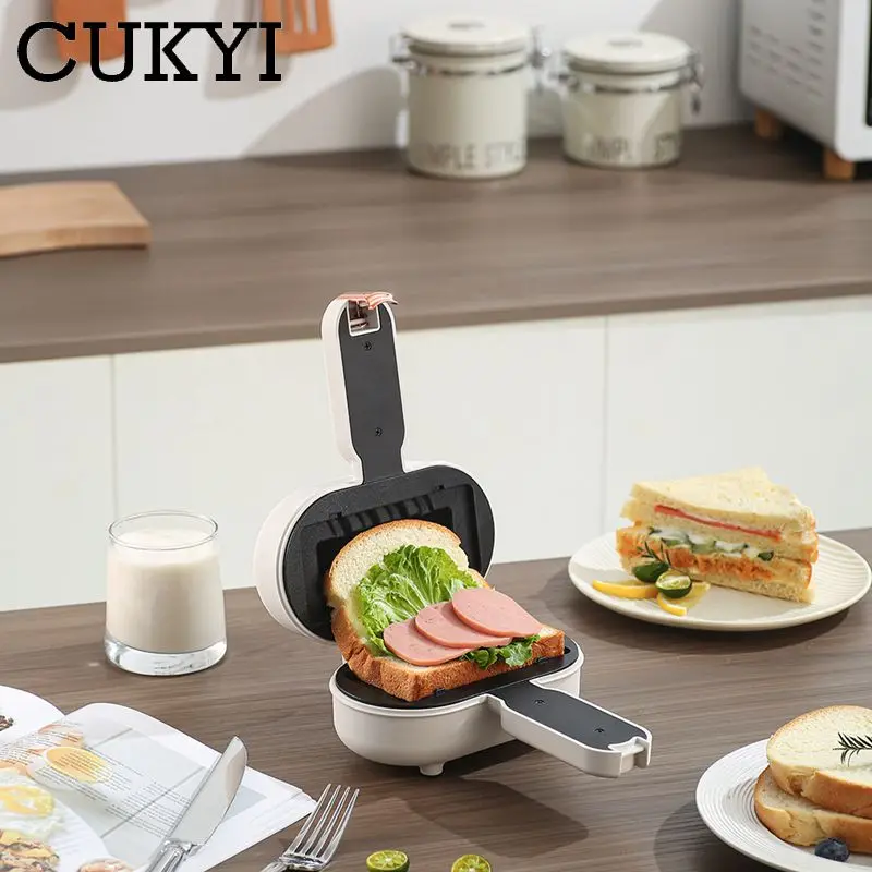 Mini Hot Dog Maker Double Side Instant Heating Taco Burrito Machine Non-stick Sandwich Grill Spill-proof Toast Edge Seal Clip