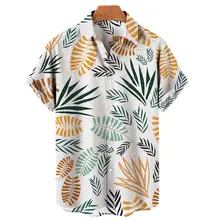 

Hawaiian Shirt Men's Short Sleeve 3D Coconut Tree Print Casual Loose Fashion Breathable Beach Shirt