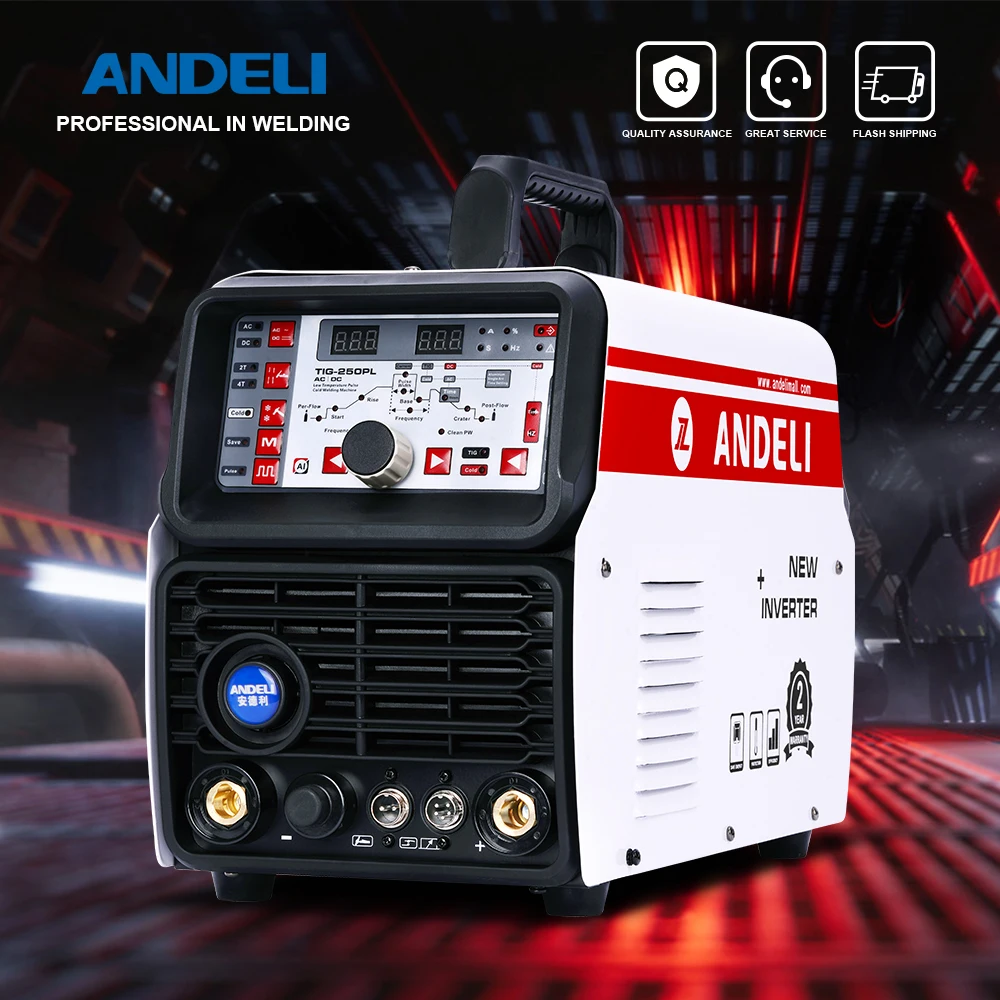 ANDEL TIG-250PLS 110V/220V Aluminum TIG Welding Machine AC DC Pulse Cold