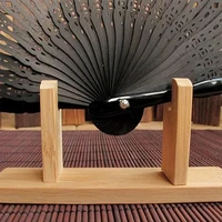 Chinese Durable Base Bamboo Folding Hand Fan Display Stand Folding Hand Fan Stand Display Holder Home Decoration 2