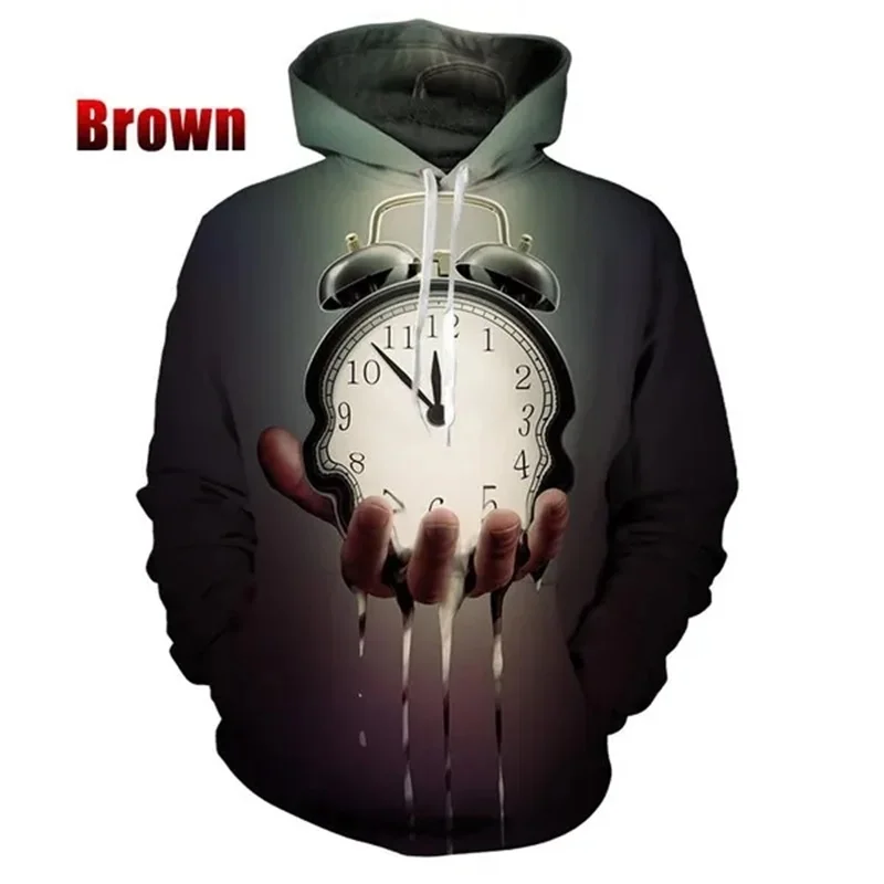 thumbnail image 1 of Sudadera con capucha de moda para hombre, sudadera con estampado 3D de reloj y brújula vintage, sudaderas con gráficos, sudaderas de gran tamaño, sudaderas para hombres, 1 of 5