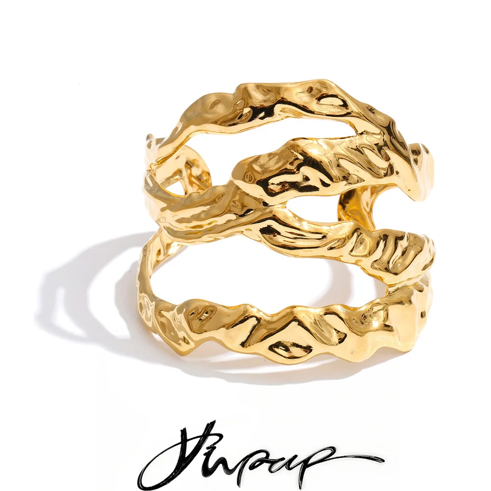 Yhpup Stainless Steel Layered Bracelet
