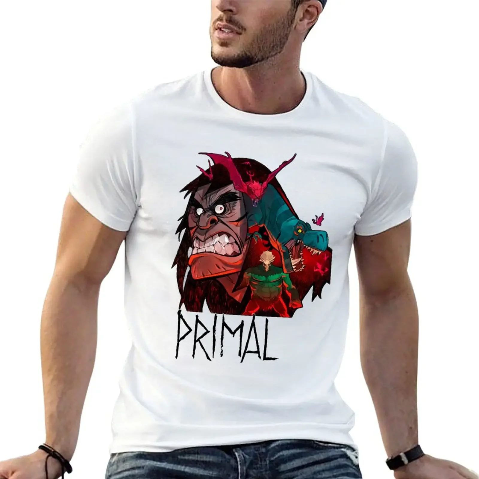 

Genndy Tartakovsky Primal T-shirt kawaii clothes sublime men t shirt
