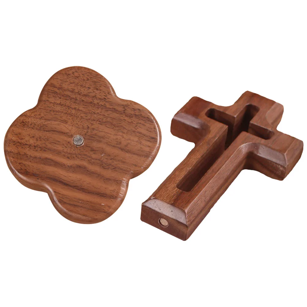 

Wooden Cross Craft Standing Table Decor Vertical Religious Adornment for Desk