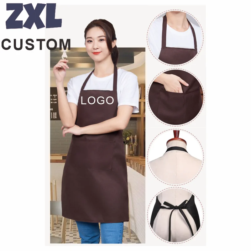 Hot Sale Cooking Kitchen Apron Chef Waiter Cafe Shop BBQ Hairdresser Aprons Bibs Workwear Kitchen Accessory Print