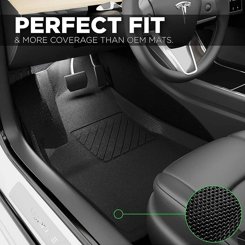 Fits New Tesla Model Y 3 Highland Floor Mat Trunk Luggage Mat LHD RHD 2017 to 2024 Left Right Rudder Four Seasons Floor Liner