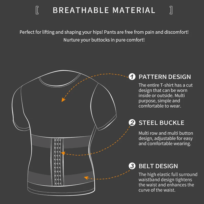 Men Body Shapers Abdomen Tight Fitting Short Sleeve Shirt Shaping Underwear Slimming Belly Tummy T-Shirt Male Modeling Corset