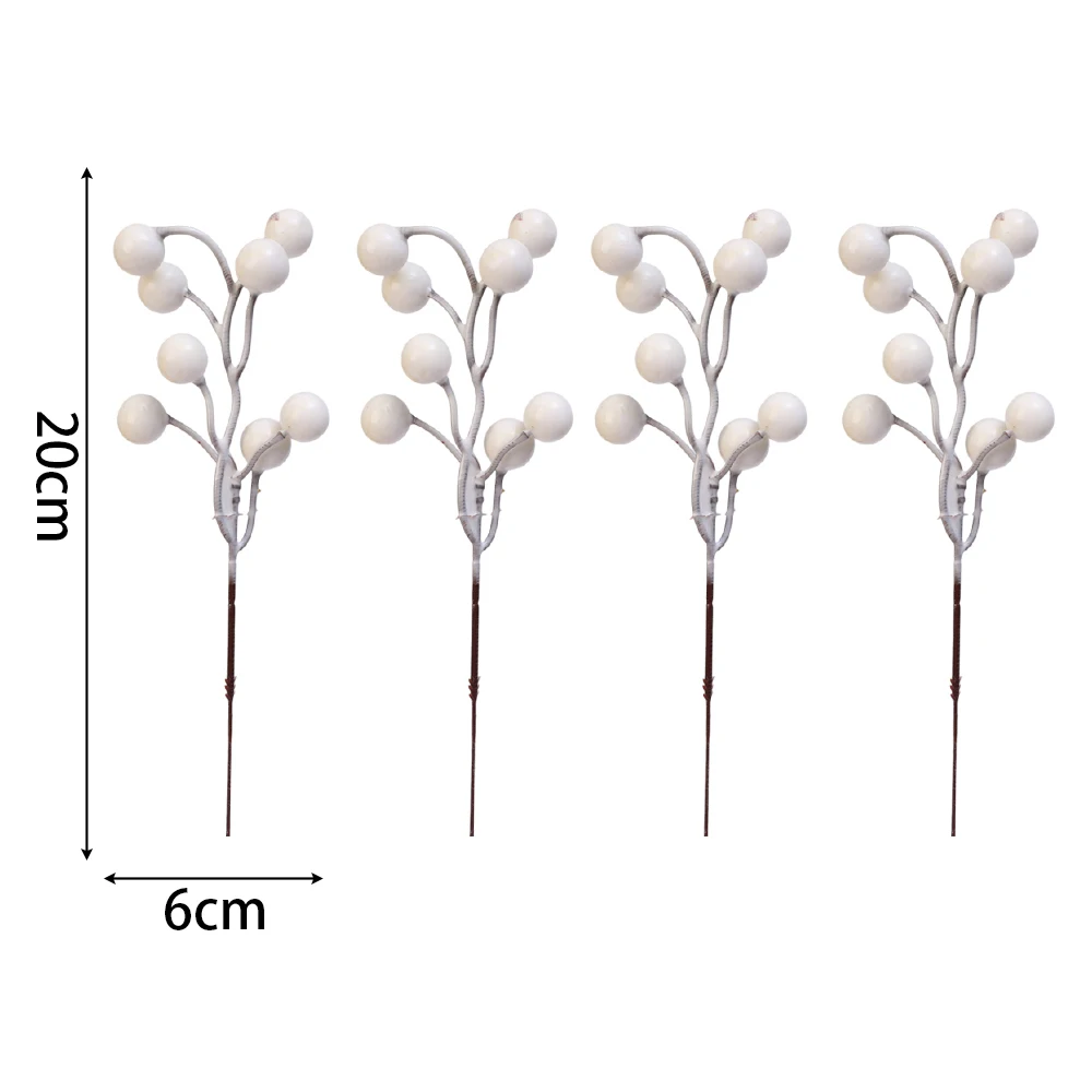 thumbnail image 1 of 4/20Pcs Artificial Berries Christmas Decoration White Berry Branches Berries Stems Bouquet DIY Xmas Tree Wreath Home Party Decor, 1 of 5