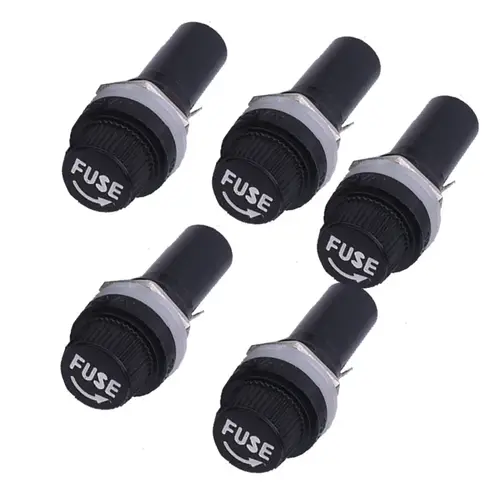 5Pcs 5x20 6X30mm Fuse Holders  Black Insurance Tube Socket Fuse Holder 10A 250V AC 15A 125V AC For 5*20 6*30MM Insurance Panel - Image 2