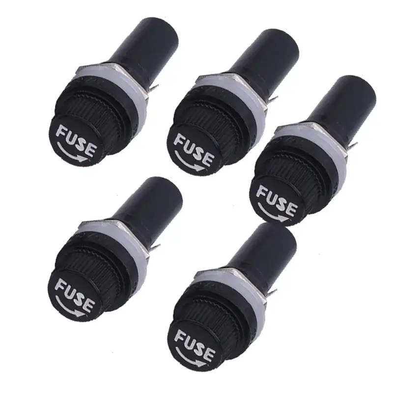 5Pcs 5x20 6X30mm Fuse Holders  Black Insurance Tube Socket Fuse Holder 10A 250V AC 15A 125V AC For 5*20 6*30MM Insurance Panel - Image 2