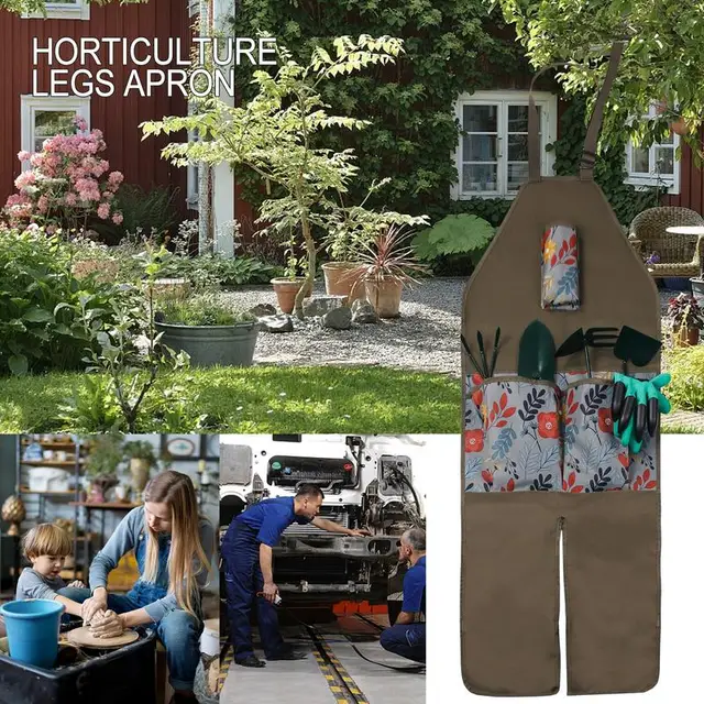 Munka Kötény Zsebekkel Szerszám Állítható Művész Több Zsebű Lábak Kötényei Szennyeződésálló Oxford Ruhás - Image 4