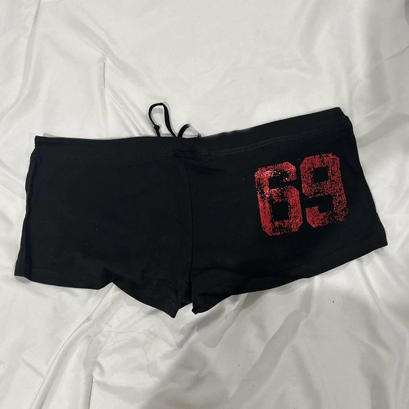하이 스트리트 캐주얼 Y2K 반바지, 하라주쿠 레터 프린트 펑크 패션 바지, 힙합 빈티지 그런지 고스 스트리트웨어, 섹시한 하프 바지, EMO