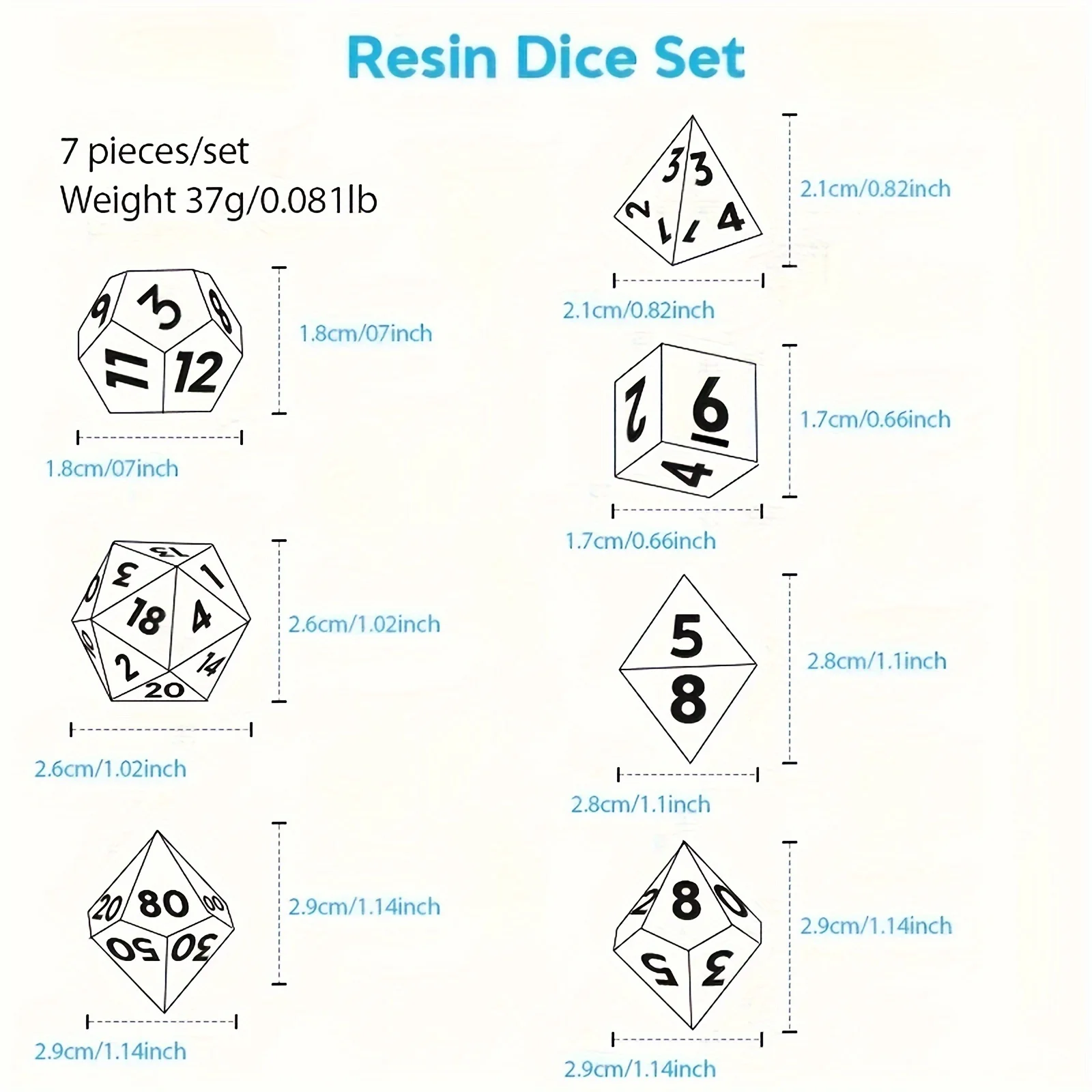 7 Hollow Metal Dice Set Metal Multi sided Dice Metal Dice Set D&D Suitable for Large DND Dungeon and Dragon Role Playing Games 3