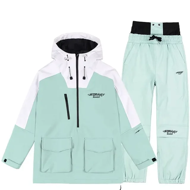 女性ファッションスノースイートスキージャケットパンツスキースーツ
