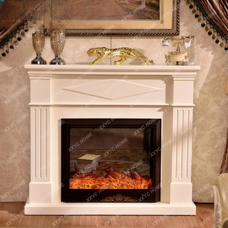 

European Style Fireplace Decorative Cabinet Solid Wood Fireplace TV Cabinet Heater Mantel