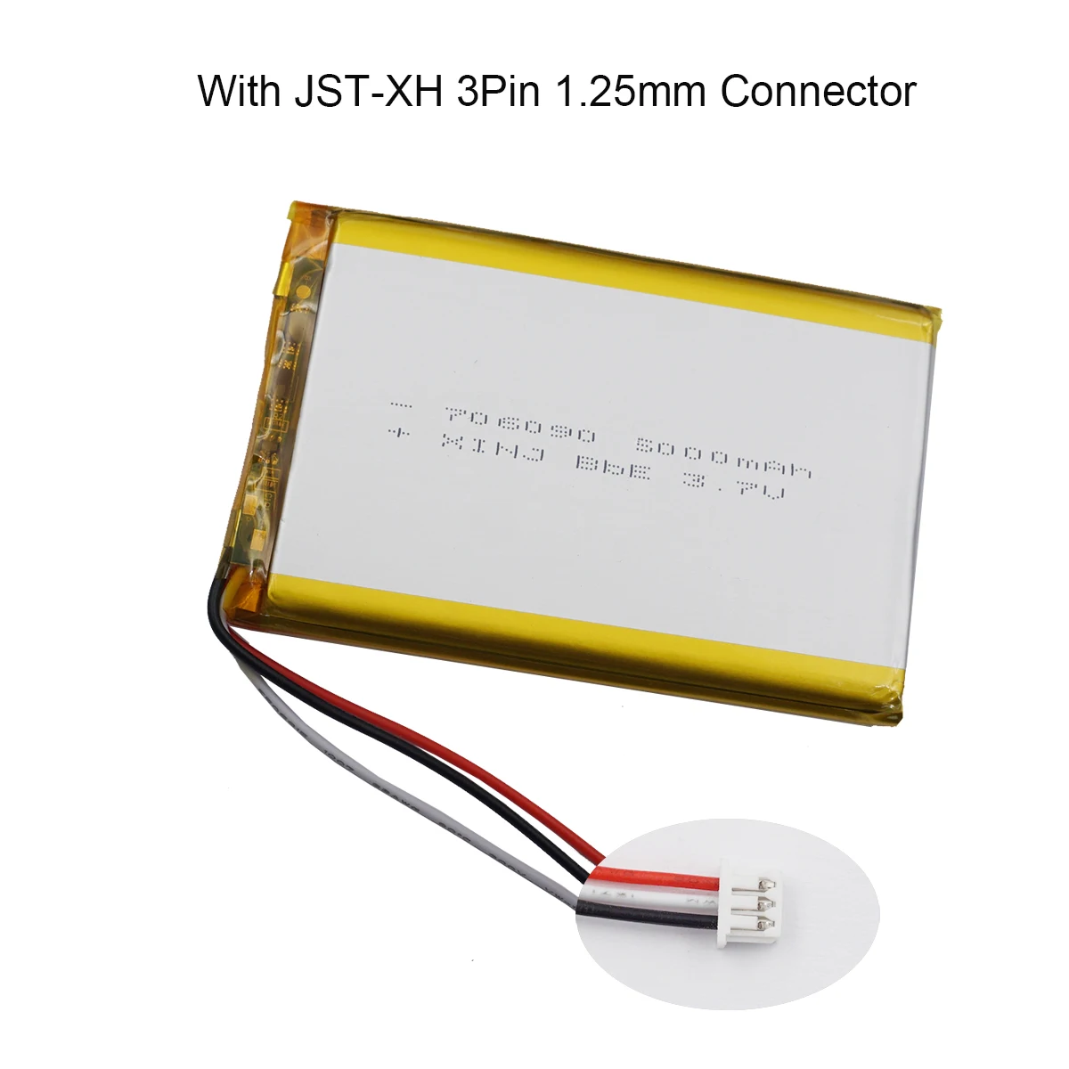 3.7V 5000mAh 18.5Wh Polymer Li LiPo Battery 706090 NTC Thermistor 3 Wires JST 3Pin 1.25mm Connector For GPS Power Bank Tablet PC