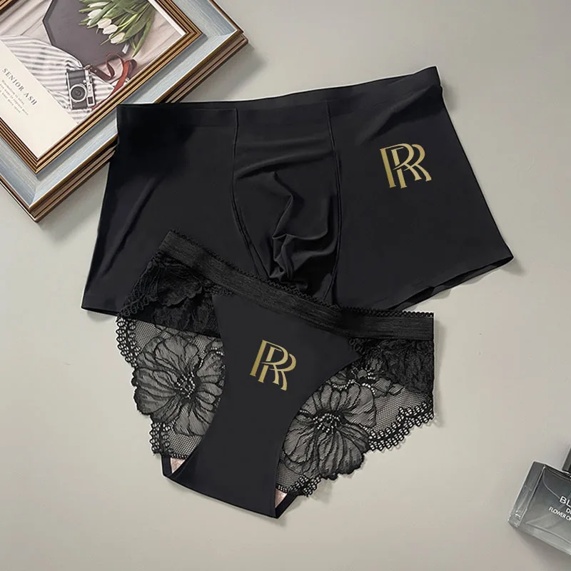 

Couple underwear summer ice silk men and women couples models light luxury simple quirky sexy lace couple underwear summer