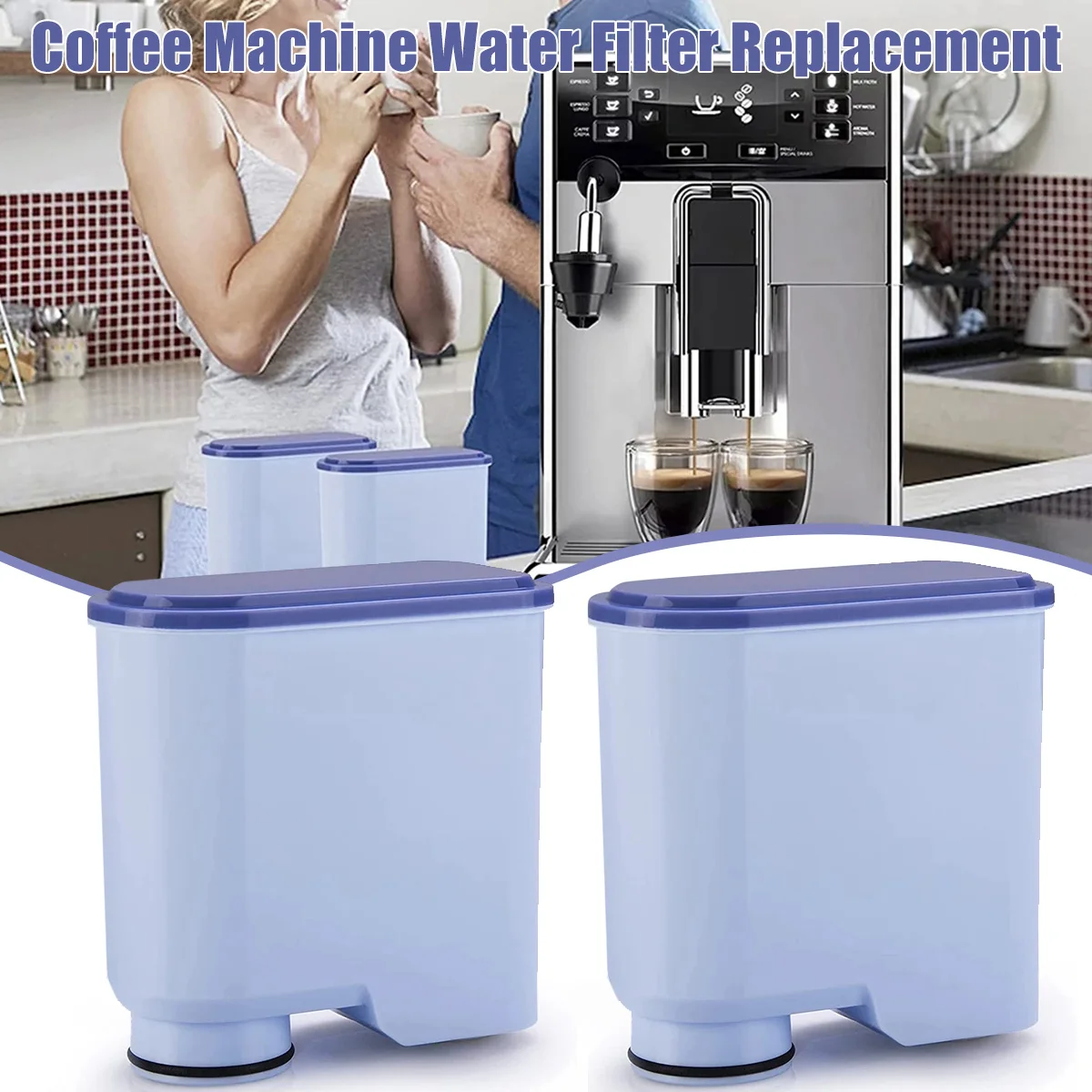 

Кофейный фильтр, совместимый с AquaClean Saeco CA6903/10/22/00/47/01, фильтр для смягчения воды с активированным углем, накидка, 2 шт.