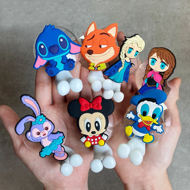 Anime Disney Stitch Mickey Toothbrush Holder Kawaii Elsa Minnie Alien Stitch Cartoon Wall Mounted Shelf Children Gifts