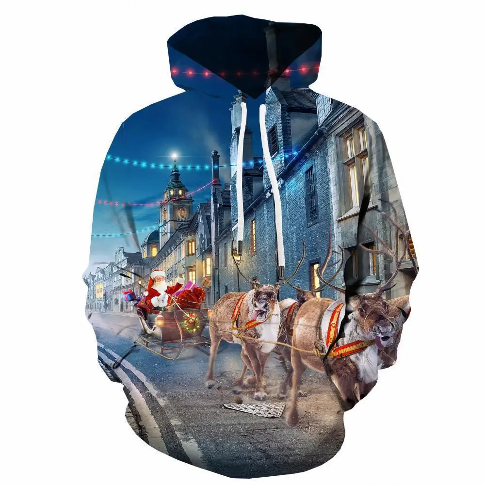 

Christmas New Hoodies 3D Santa Claus Printed Hooded Sweatshirt Fashion Street Men's and Women's Home Hoodie kids Pullover Tops
