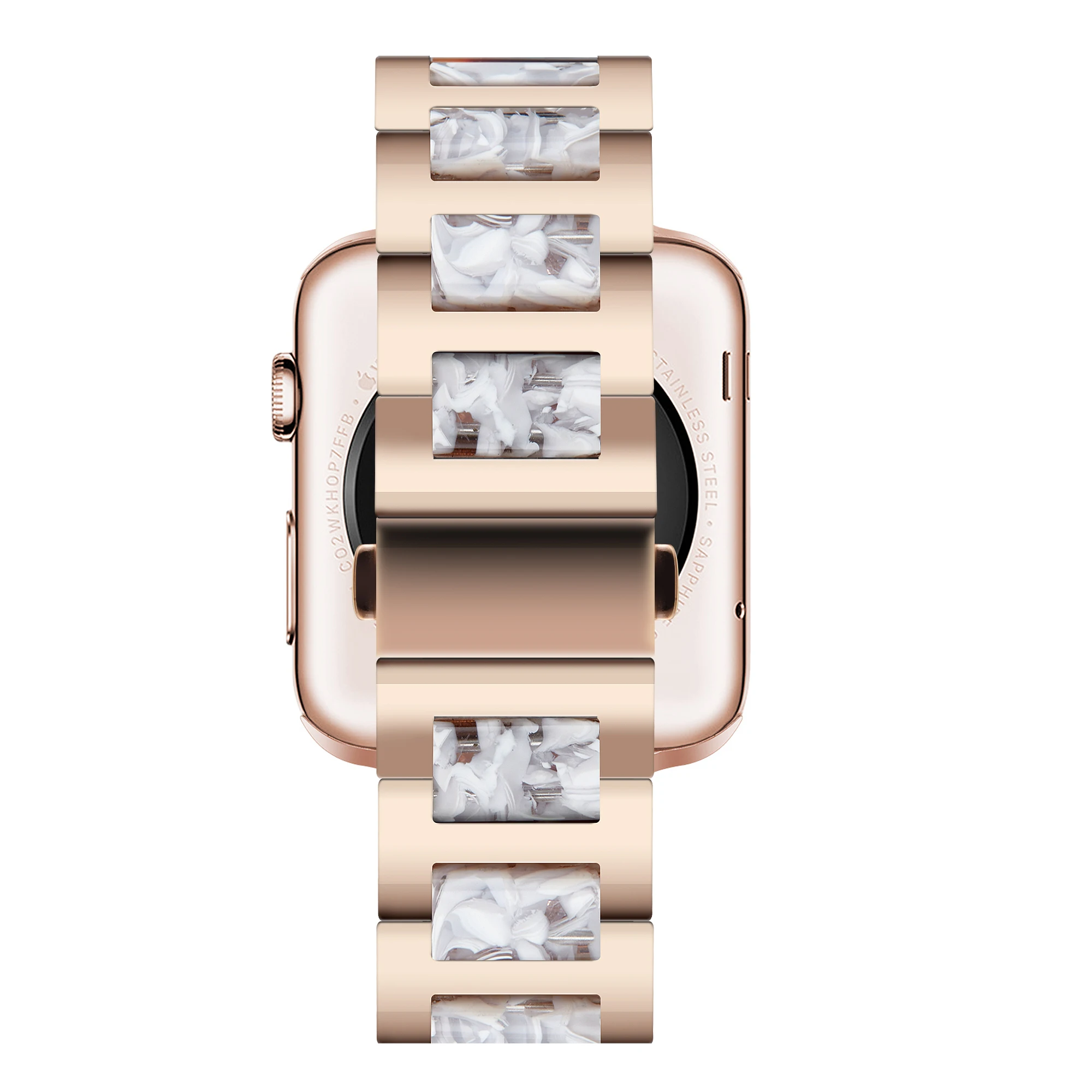 Resin+Metal Strap For Apple Watch 49mm 45mm 44mm 42mm 41mm 40mm 38mm Solid Resin Bracelet Wristband iWatch Ultra 8 7 6 5 4 3 SE