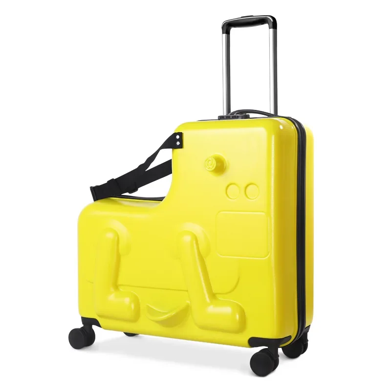 Travel kids luggage cartoon Riding trolley case children's riding suitcase can sit and ride rolling luggage gift travel bags