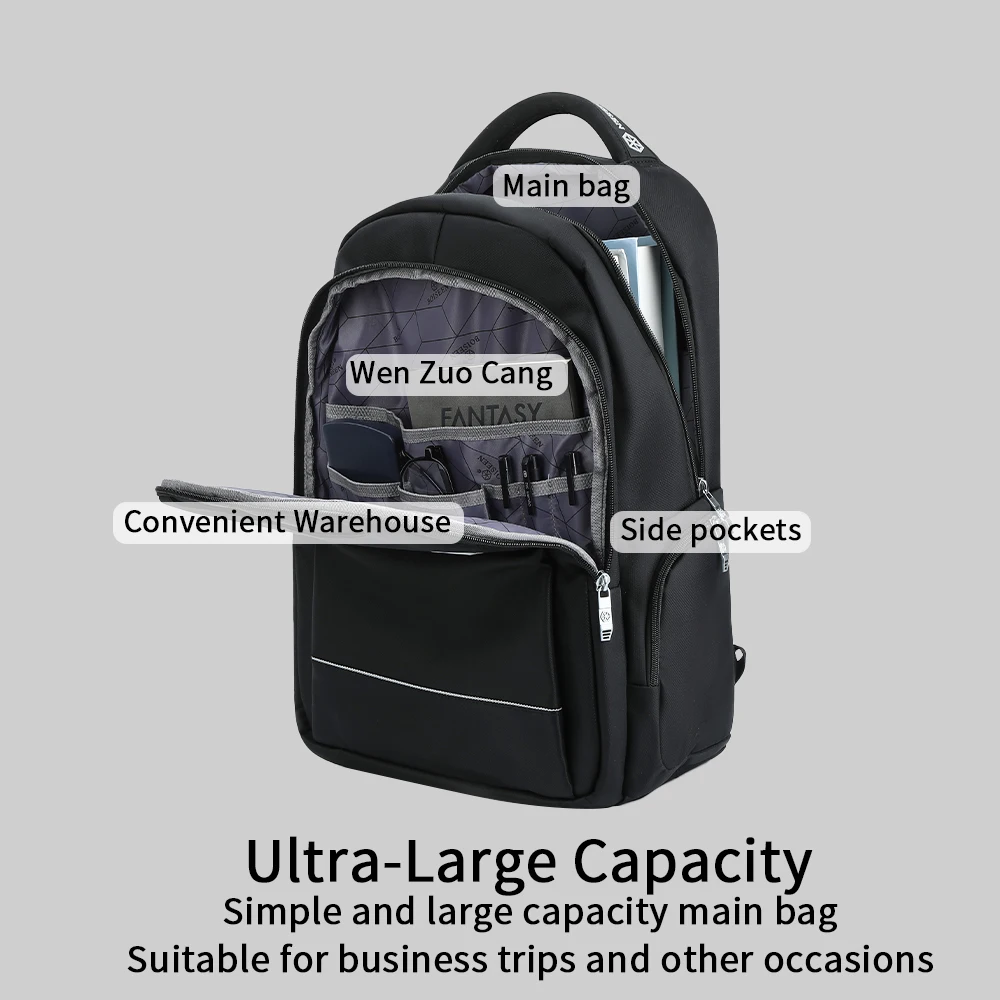 1Pcs Extra-Large Capacity Backpack, Men's Business Travel Laptop Bag, Breathable and Not Stuffy, Multi-Compartment Storage Backpack, Lightweight, Durable, Casual Commuting Backpack