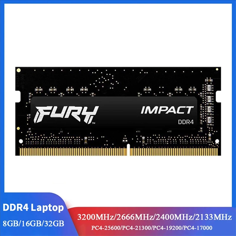 DDR4 FURY Impact RAM 16GB 8GB 3200MHz 2400MHz 2666MHz Memoria SODIMM 260Pin SODIMM PC4-19200 21300 25600 DDR4 Notebook RAM