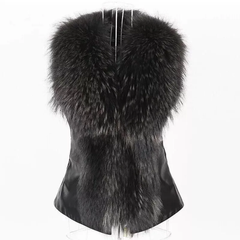 

Fur Jacket Gilet Winter Thick Warm Leather Mink Faux Fur Coat Collar Women Pelliccia Ecologica Manteaux Fausse Fourrure XXXXL