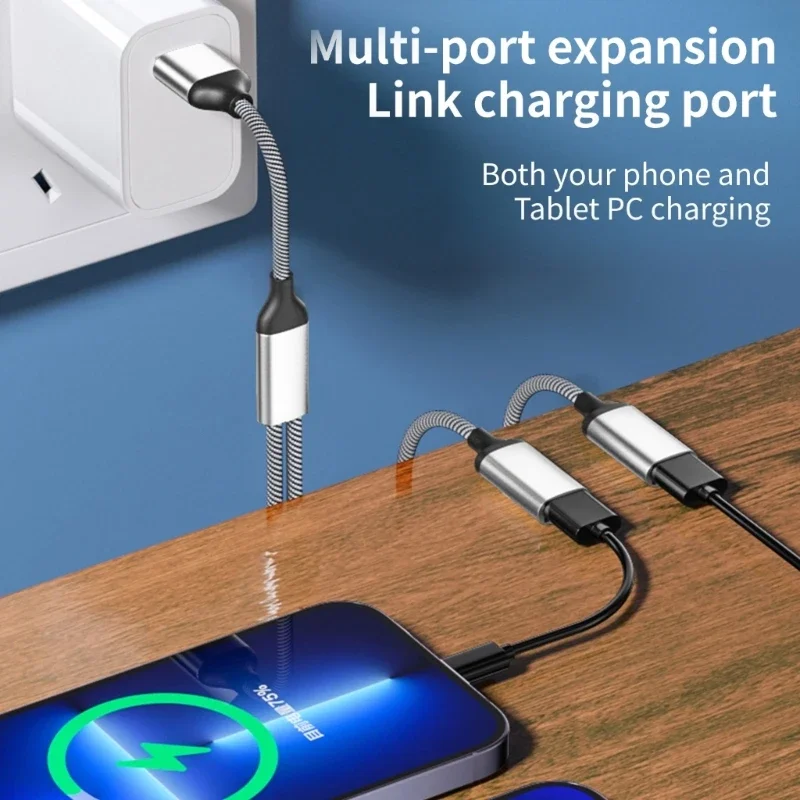 멀티포트 USB 분배기 케이블, USB 전원 어댑터 충전/데이터 전송용 1수 2암수 480Mbps 속도 코드