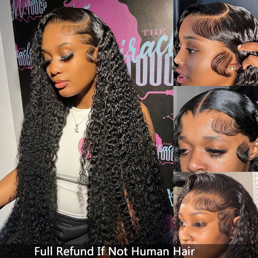 

Deep Wave Frontal Wig Transparent 13x4 13x6 HD Curly Lace Closure Wig 30 Inch Lace Front Wigs For Women Glueless Wig Human Hair