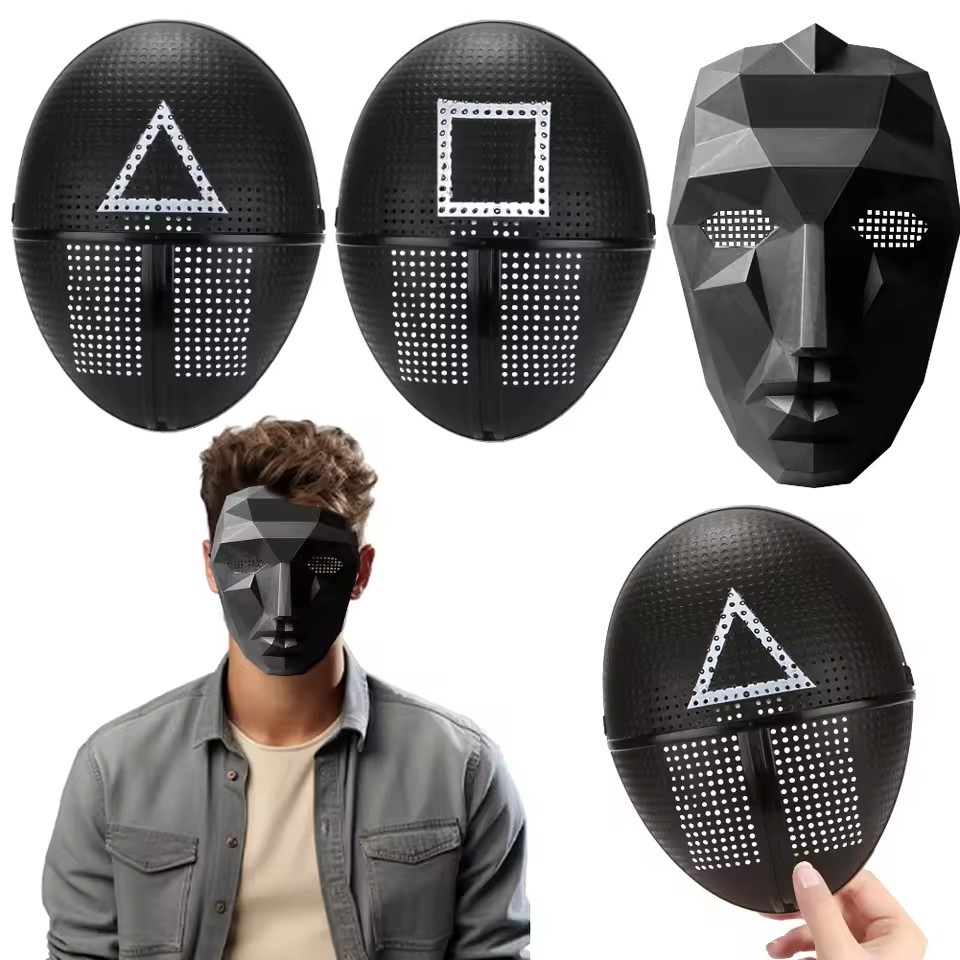 Role-Playing Game Full Face Party Masks Square Circle Triangle Pattern Adult Costume Masks Play Classic Costume for Men Women