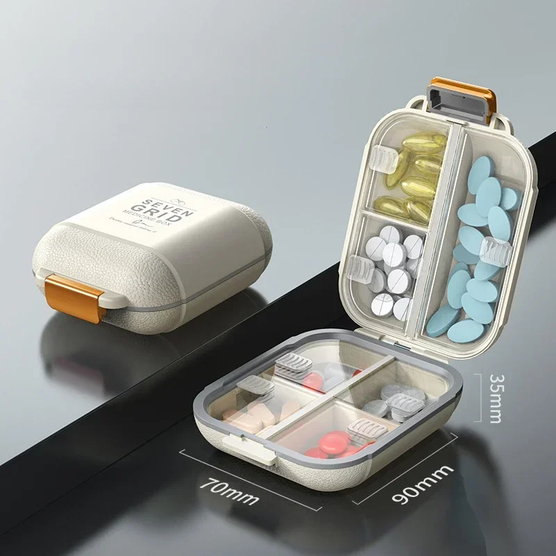 7 Grids Weekly Portable Travel Pill Cases Box Sealing Moisture-Proof Pills Container Storage Tablets Vitamins Medicine Organizer