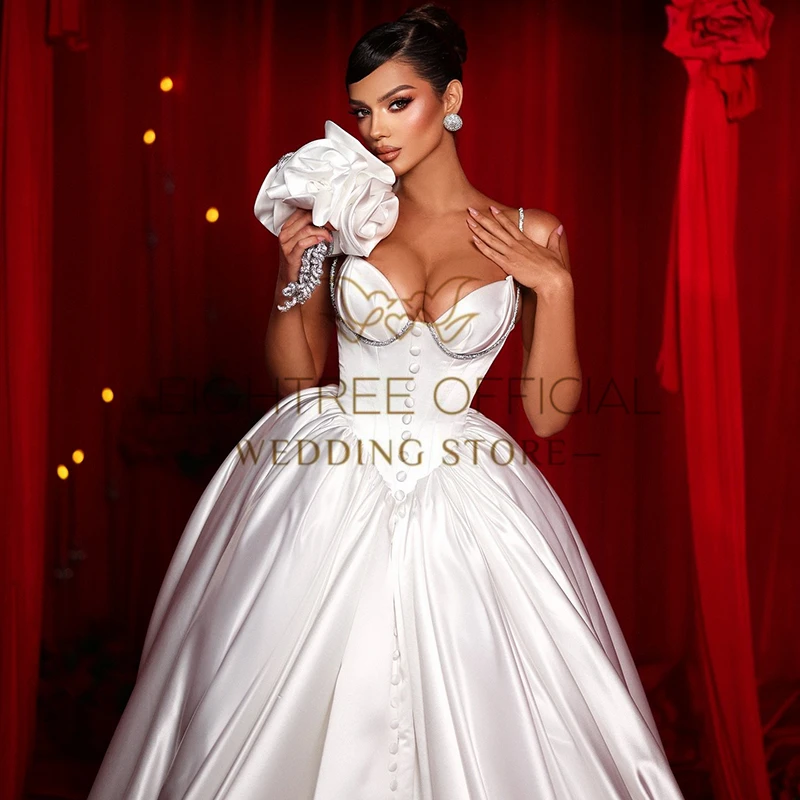 Eightree Elegant Princess Wedding Dresses Women A-Line Sweetheart Buttons Beading Bridal Dress 2025 Wedding Prom Gown Customized 3