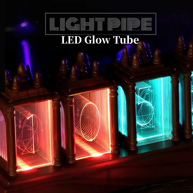 Digital Tube Clock Assembly RGB LED Glows Table Clock digital clock lcd digital clock digital desk clock digital table clock nixie tube clock for Gaming Desktop Decoration with Gift Box