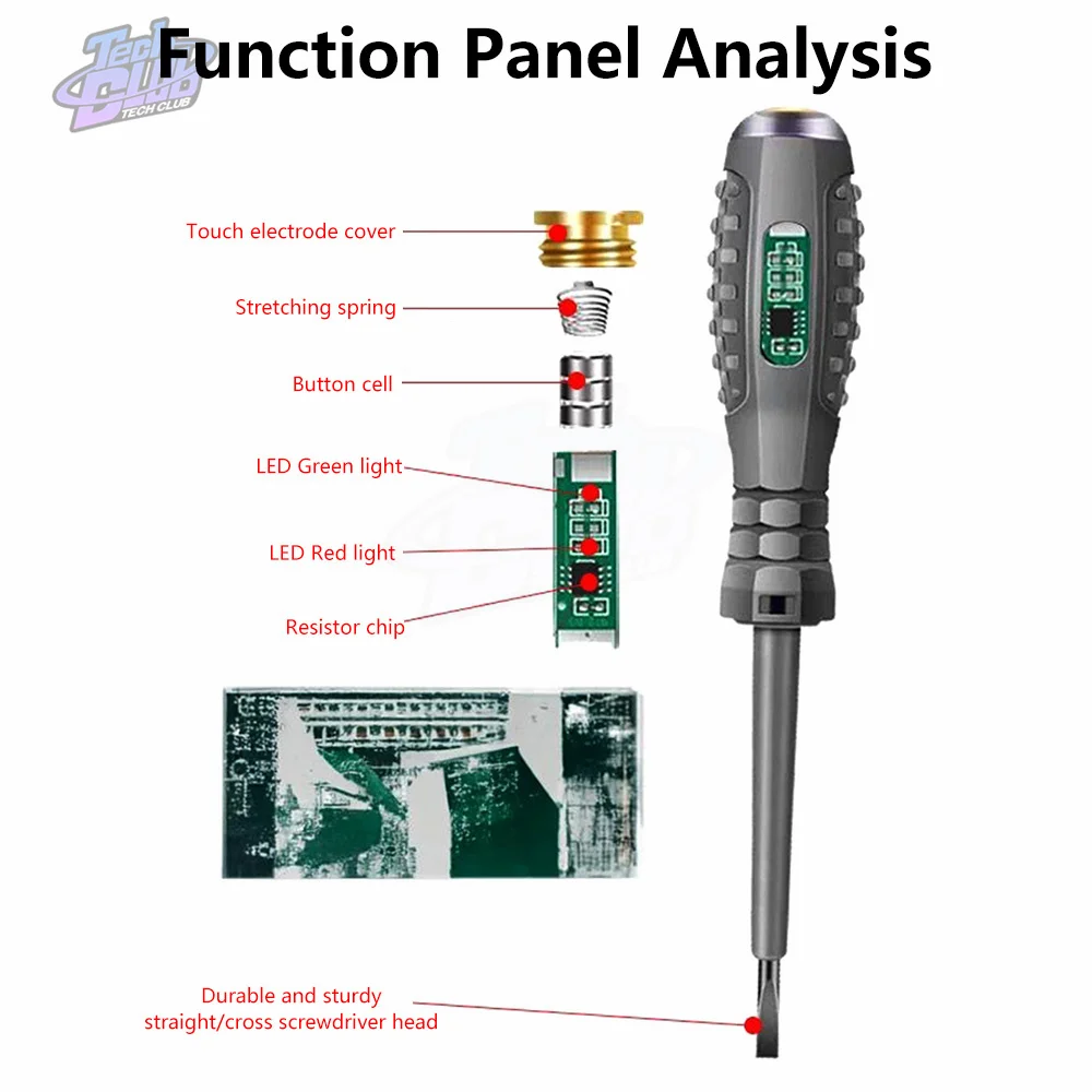 Digital Voltage Tester Pen AC Non-contact Induction Tester Voltmeter Power Detector Screwdriver Indicator for Electrician Tool 2